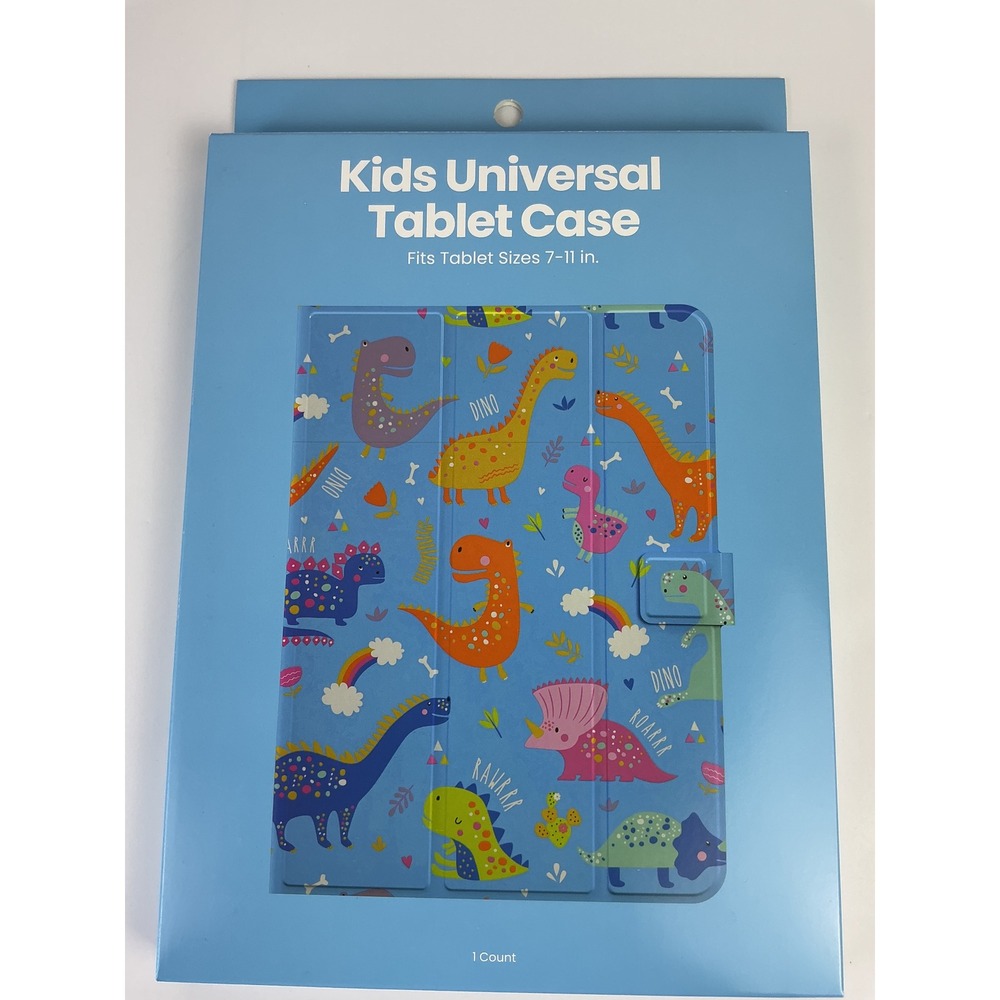 Kids Universal Tablet Case Dinosaur Folio 7-11 inch Stand Screen Cover Blue